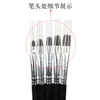 5PCS Kolinsky Flat Nail Art Brush Set Gradient Acrylic Nail UV Gel Builder Drawing Painting Pen Manicure Tool 6