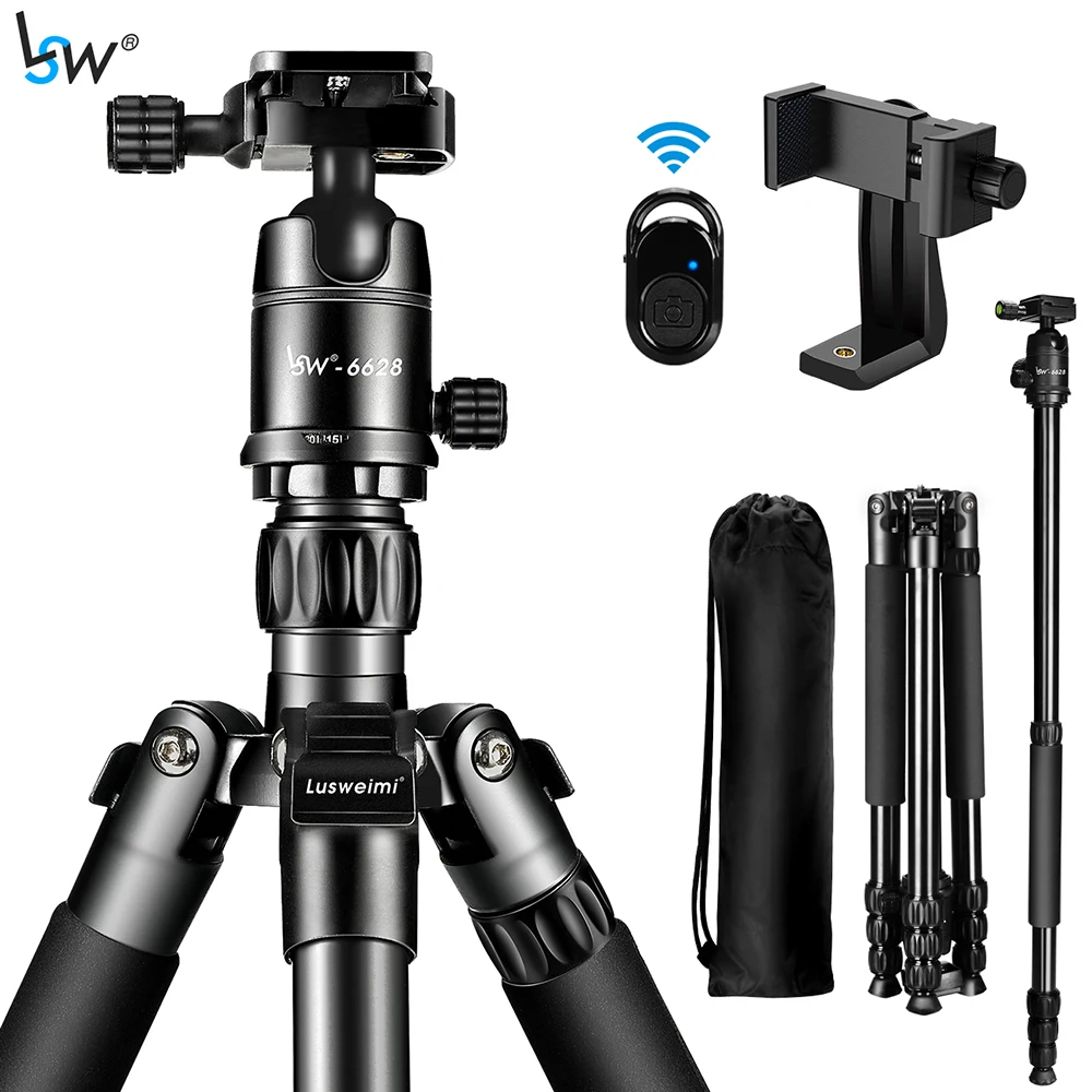 Trípode profesional de aluminio para cámara DSLR/SLR, accesorio de viaje compacto, resistente, 62 pulgadas/159 cm