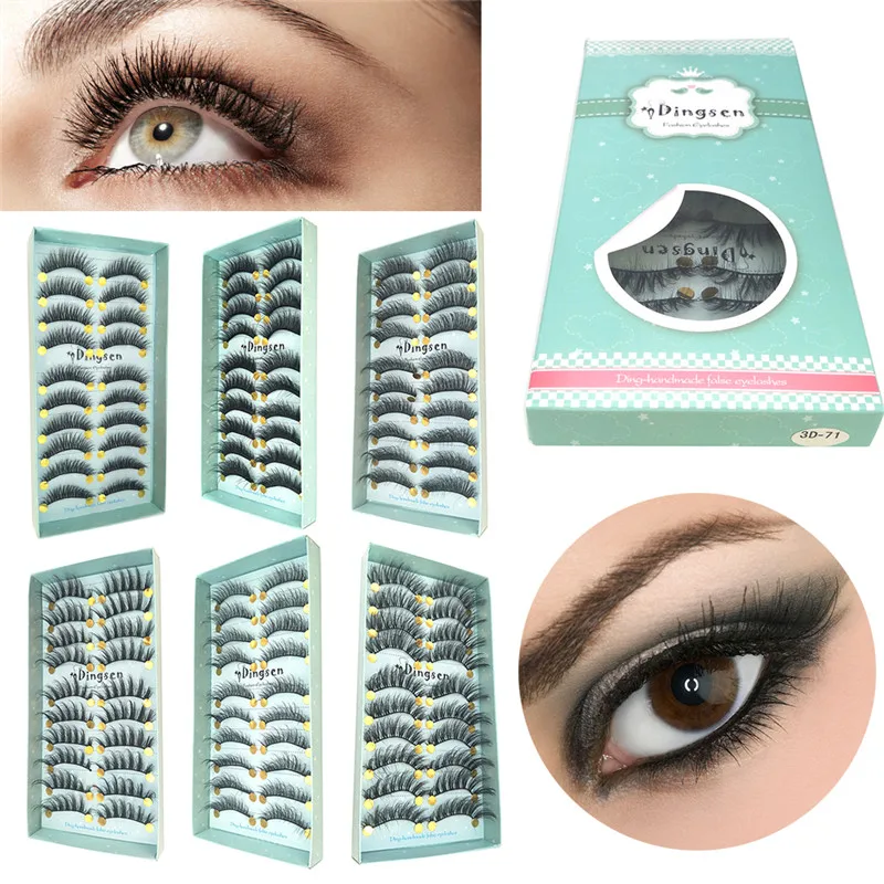 10 пар 3D suave Faux Mink pelo pestaunas postizas cruzadas pestavienas esponjosas 6 estilos extensión ojo maquillaje herramientas