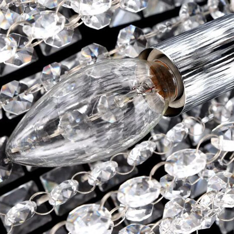 Modern Chrome Lustre Led Crystal Ceiling Lights Lighting Fixture Ceiling Lamp Crystals Aisle Lights