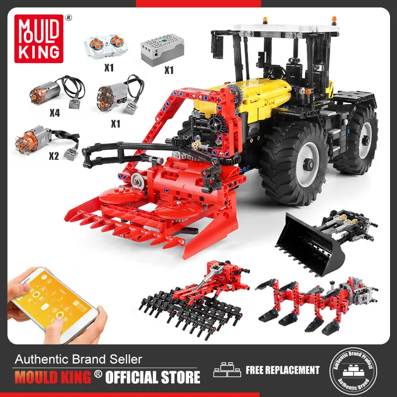 MOULD KING High-Tech Truck The RC Tractor Fastrac 4000er Set MOC-25371 Building Blocks Brick Kid Educational Toy Christmas Gift | Игрушки и