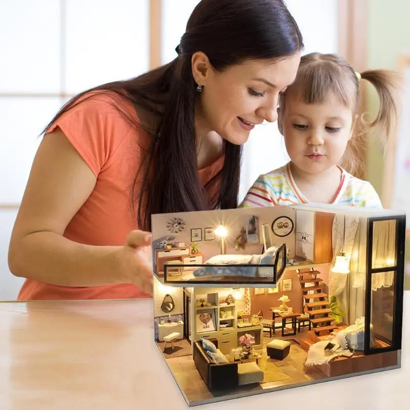 Кукольный дом мебель Diy Миниатюрный 3D Деревянный Miniaturas кукольный домик игрушки для детей подарки на день рождения Каса дневник котенка