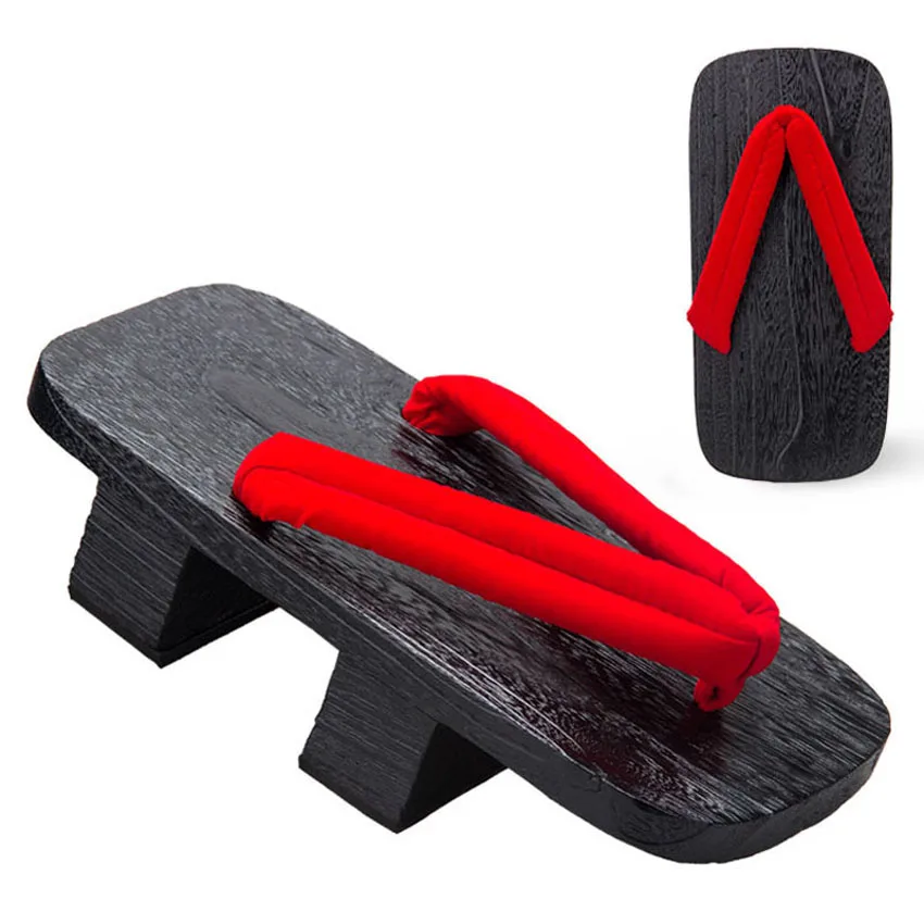 Japan Samurai Paulownia Dragon Print Geta Clogs for Man Wooden Sandals Outdoor Ethnic Cosplay Chinese Shoes with Socks cosplay shoes work clog shoes