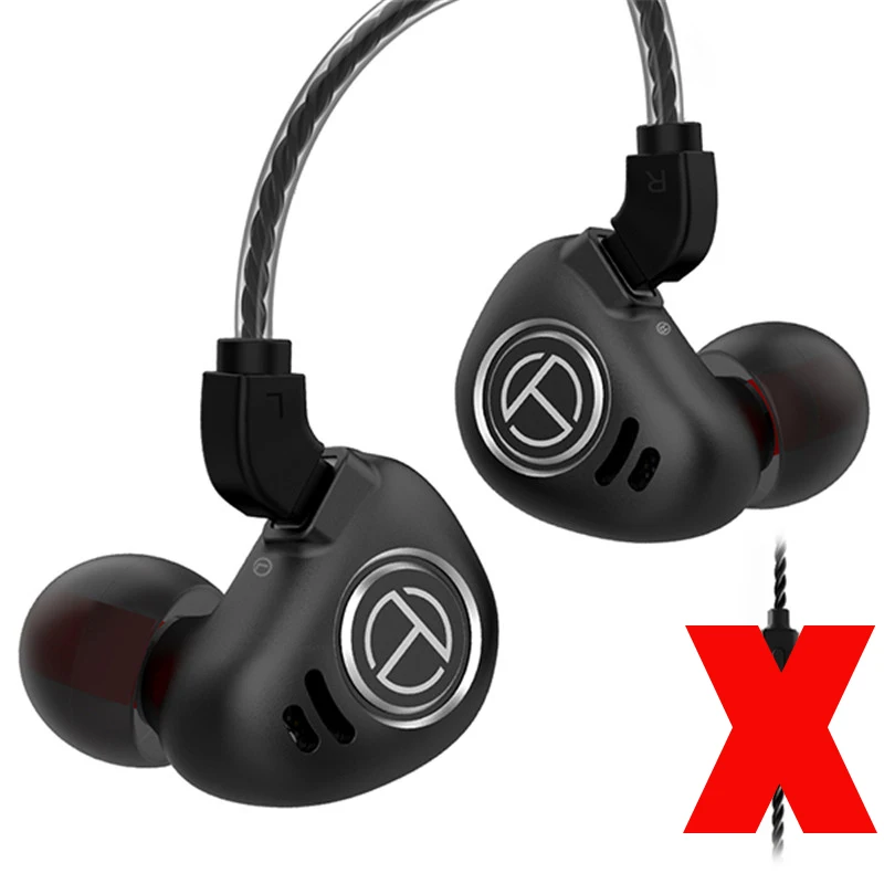 Black Without Mic TRN V90 HiFi наушники Сбалансированные 4BA+ 1DD в ухо арматура Динамический драйвер бас Бег Спорт разрешение 2Pin съемный V80 - Цвет: Black Without Mic
