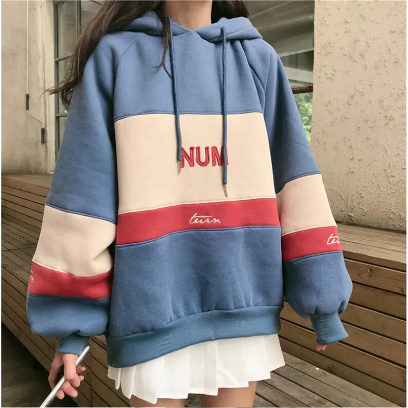 Осенняя/зимняя женская Корейская версия тяжелой толстовки с капюшоном для