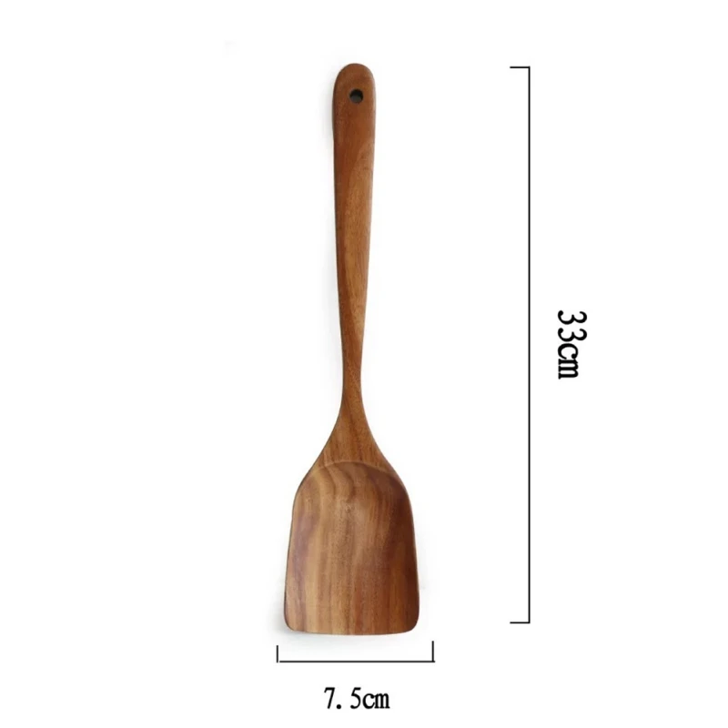 Длинные ручки Уникальные твердые деревянные инструменты для приготовления супа ложки для ресторана бытовые неокрашенные акации деревянные кухонные инструменты - Цвет: F