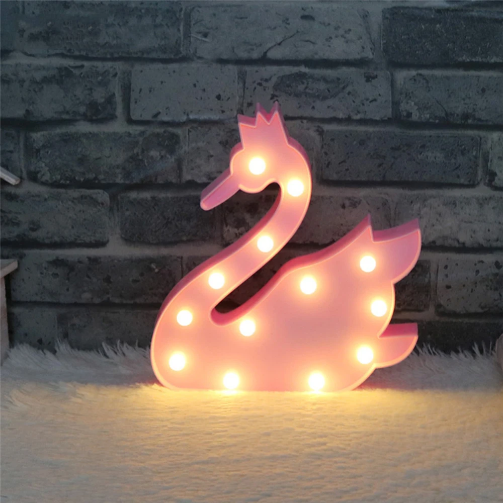 Светодиодный ночник с лебедем для детей детские милые вечерние лампы