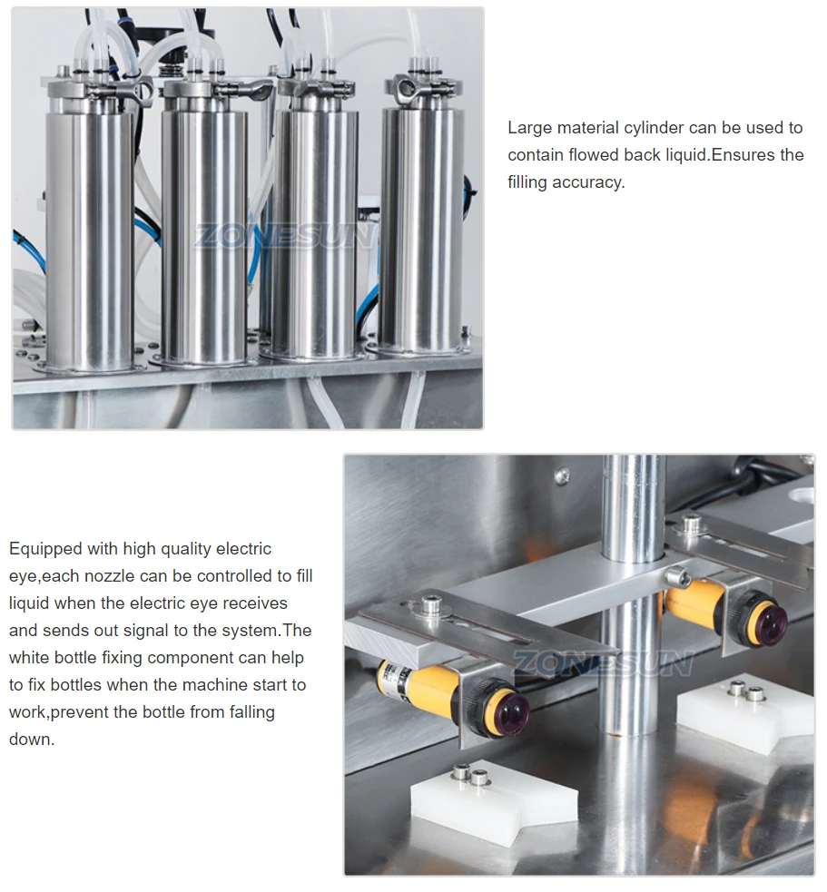 ZONEPACK ZS-YTZL500 5-500 мл 4 головки Настольная полуавтоматическая вакуумная жидкая парфюмерная бутылка для воды Машина для наполнения флаконов 