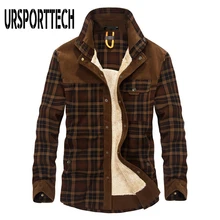 Новая мужская зимняя рубашка из плотного бархата, теплая клетчатая рубашка, мужские рубашки с длинным рукавом для работы, Повседневная Облегающая рубашка Camisa Social