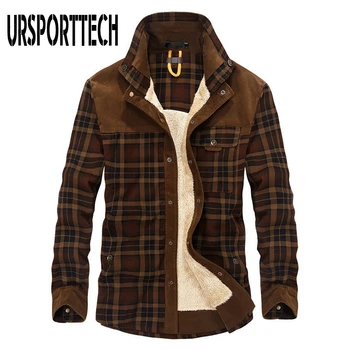 

New Men Shirt Winter Thick Plus Velvet Warm Plaid Dress Shirts Long Sleeve Men's Work Shirts Casual Slim Fit Camisa Social Shirt