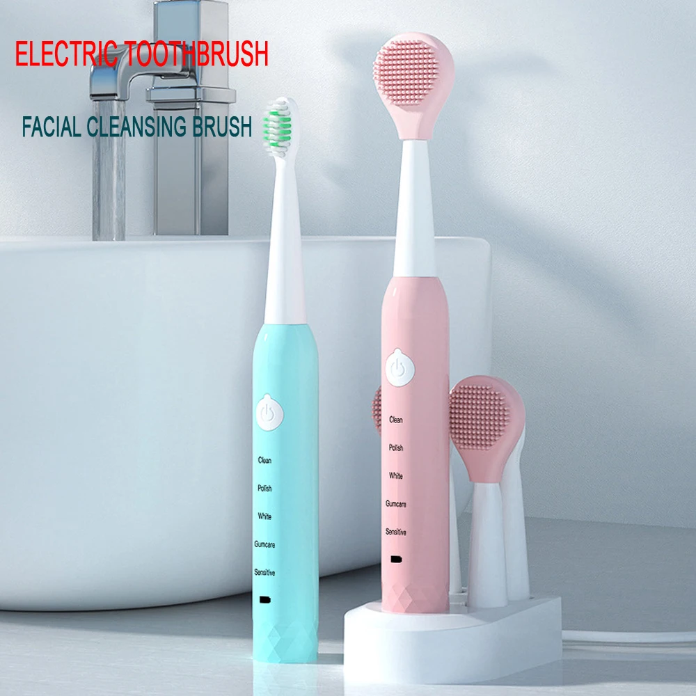 New Style Electric Toothbrush Sonic 5 Files Adult Household Soft Bristle USB Rechargeable Waterproof Couples Electric Toothbrush