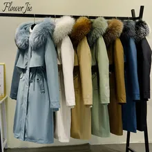 

Flower Jie Winter Jacket Women Hooded Fur Plus Size 6XL Casual Long Parka Mujer Loose Warm Down Cotton Padded Coat Female