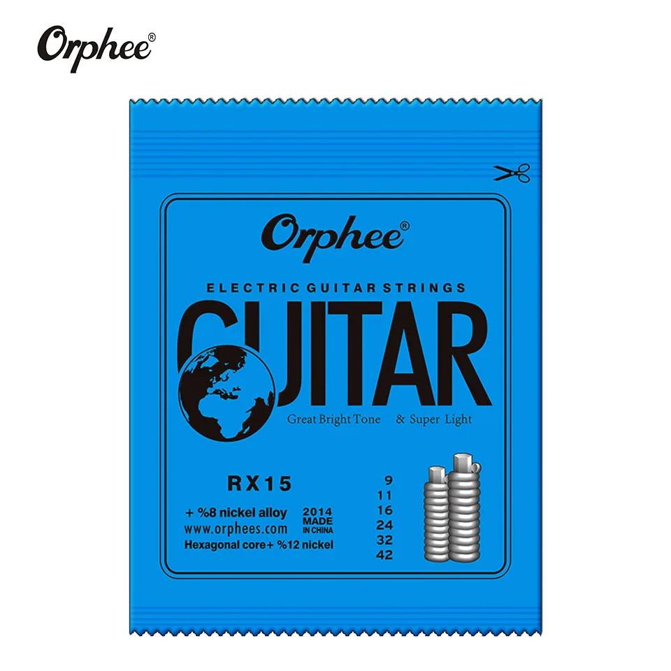 Orphee Professional 5/10 Set Electric Guitar String Nickel Plated Steel Electric Guitar Strings Original Retail Package
