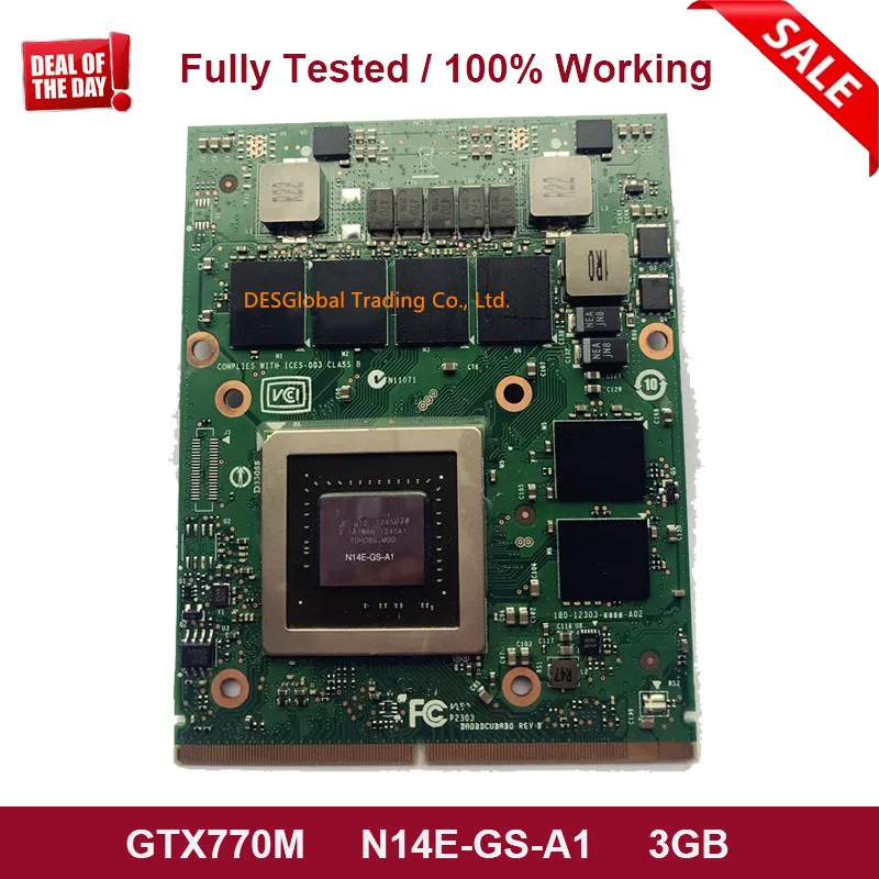 Greatest  Original GTX 770M GTX770M VGA Graphics Video Card N14E-GS-A1 3GB DDR5 for Laptop Dell Alienware M17
