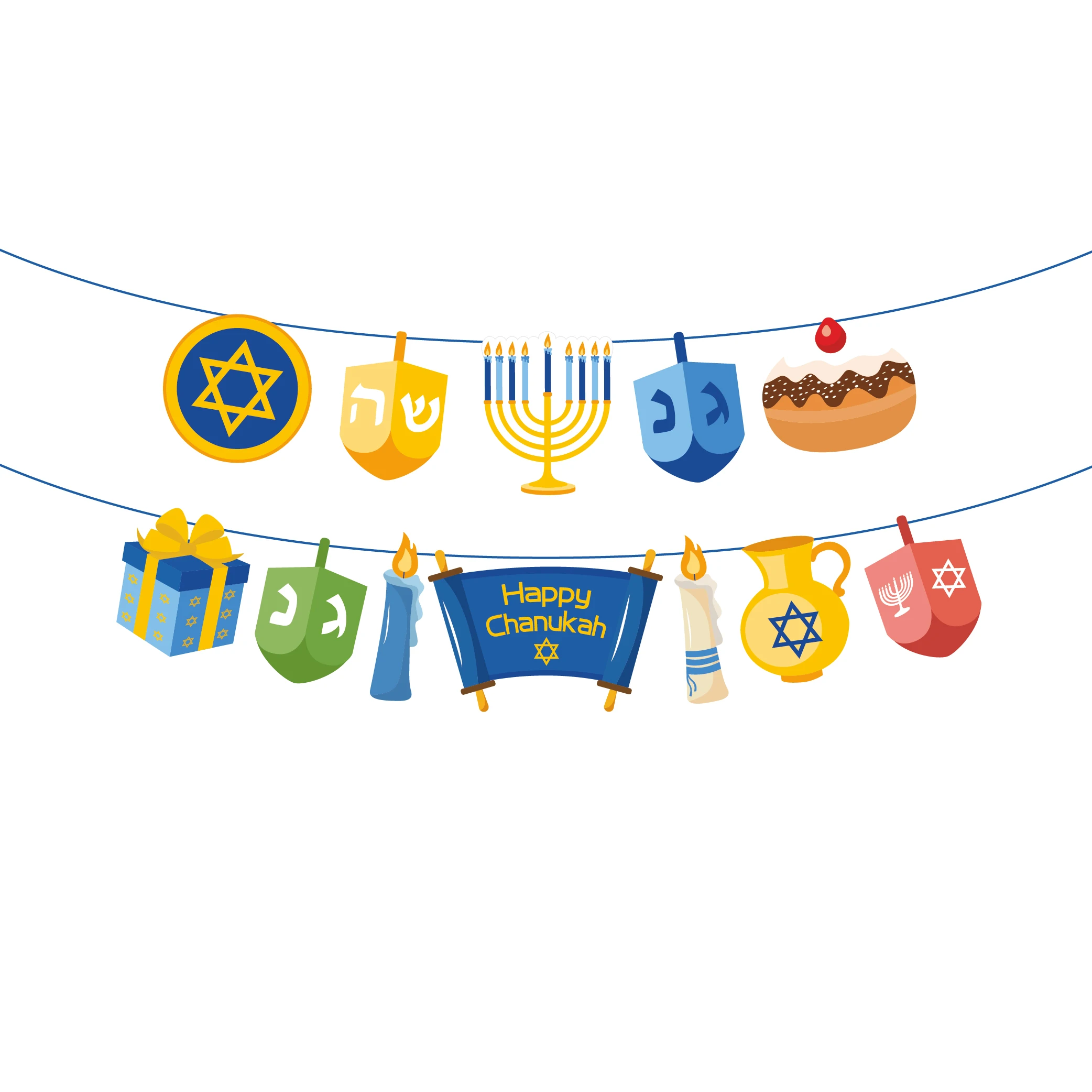 Happy Hanukkah Party Decorations Wall Hanging Bunting Banners Chanukah Party Favors Hanukkah Party Supplies Happy Hanukkah Party Decorations Wall Hanging Bunting Banners Chanukah Party Favors Hanukkah Party Supplies
