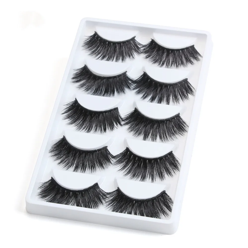

ESSANCEYA 5 Pairs 3D Mink Hair False Eyelashes Natural Thick Long Eye Lashes Wispy Makeup Beauty Extension Tools Fake Eyelashes