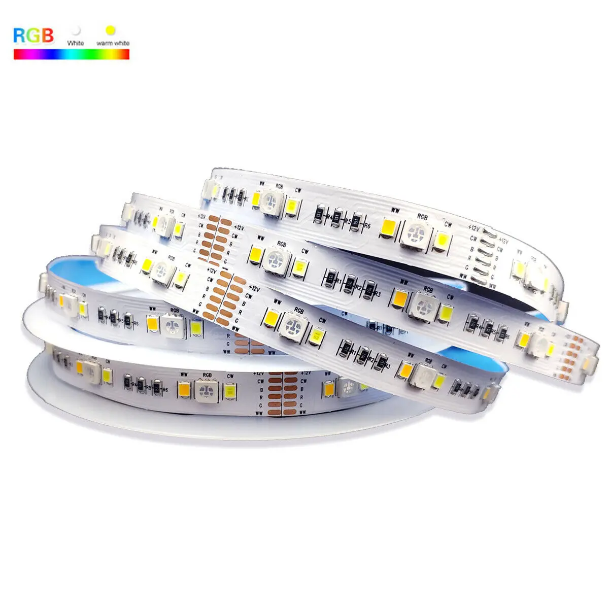 12 В постоянного тока 6pin RGBCW RGB + CCT светодиодная полоса освещения 5050 2835 3500K-6500K
