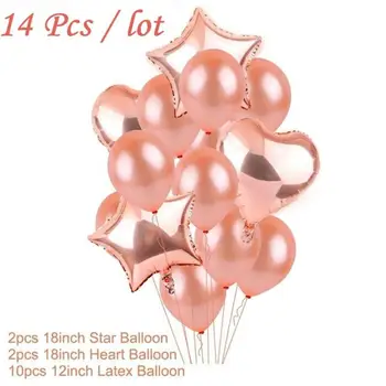 

14pcs/set 12 inch Balloons Rose Gold Balloons Helium Balloons Wedding Happy Birthday Decoration Baby Shower Supplies