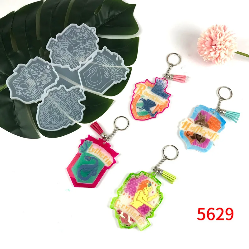 Badge Keychain Silicone Mold DIY Mobile Phone Pendant Jewelry Decorative Key Rings Resin Casting Epoxy Silicone Mould Making jewelry tree holder mold diy crystal epoxy resin casting silicone branch hanger display stand rings earrings necklaces shelf acc