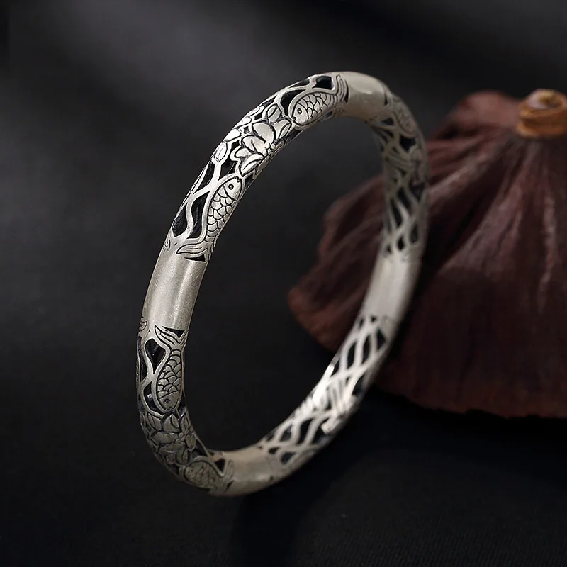 35 г 999 стерлингового серебра браслет для мужчин и женщин Gitfs новые ювелирные изделия Модные Винтажные высококачественные тайские серебряные браслеты