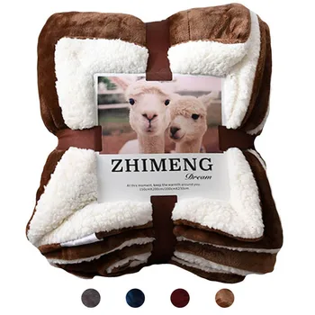 

Hot 1pc Winter Warm Fleece Thick Blanket Weighted Soft Coral Sherpa Blankets Travel Sofa Color Fleece Blankets For Bed