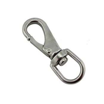 

2pcs 101mm Swivel Eye Spring Snap Hook Quick hook Chain Fastener Hook Carabiner Stainless Steel Hiking Camping