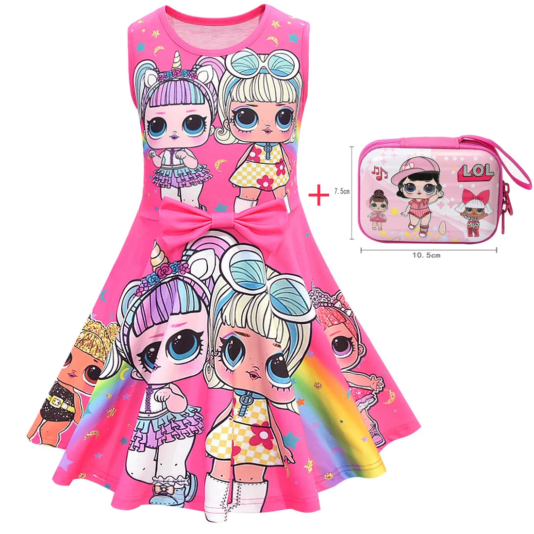 

Summer Girls Lol Dress 2019 New Cartoon Print Princess Birthday Party Dresses Toddler Kids Dolls Clothes Dress Elegant for Girl