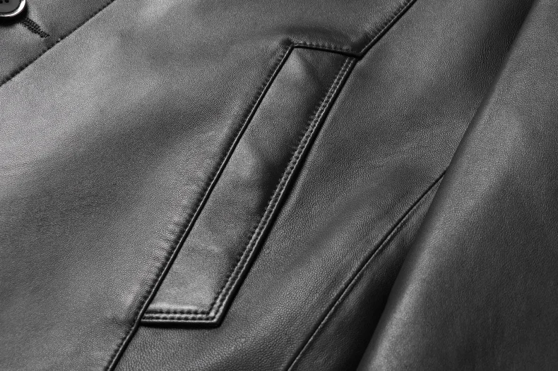 Мужская куртка из натуральной кожи настоящая воловья кожа куртки повседневные Черные Карманы 2019 осень новая куртка для мужчин j1909