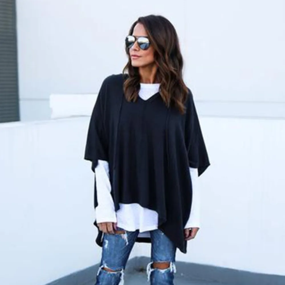 

Fashion Irregular Hooded Pullovers Casual Women Loose Short Sleeve Hoodies Sweatshirts Female Streetwears