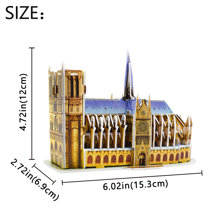 Notre Dame de Paris 3D головоломка Бумага в собранном виде Сборная модель игрушки для детей игры World паззл с архитектурой игрушка для обучения подарки