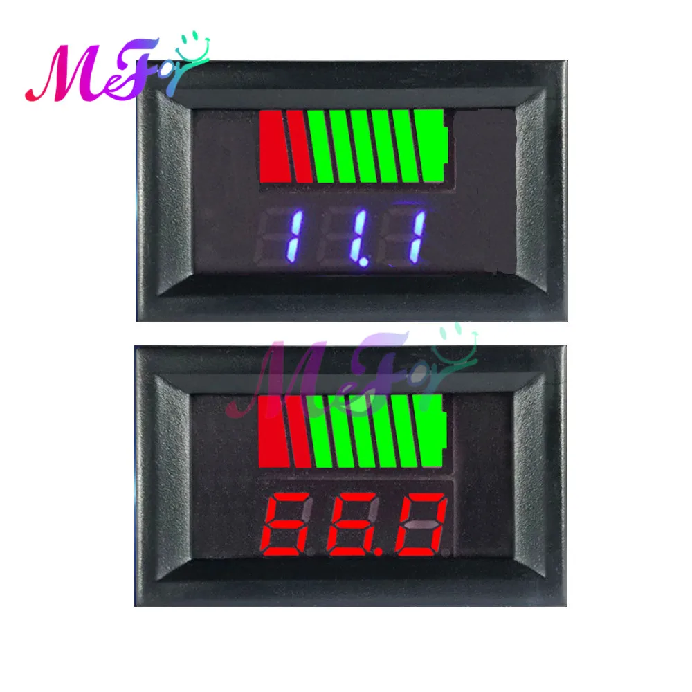 Digital LED Car Battery Capacity Percentage Level Indicator Voltage Panel Meter