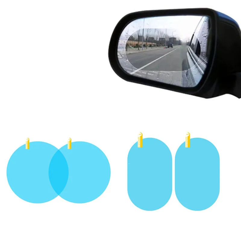 

2PCS Car Rearview Mirror Window Protective Film Car Accessories Interior Anti-Fog Membrane Waterproof Rainproof Auto Sticker