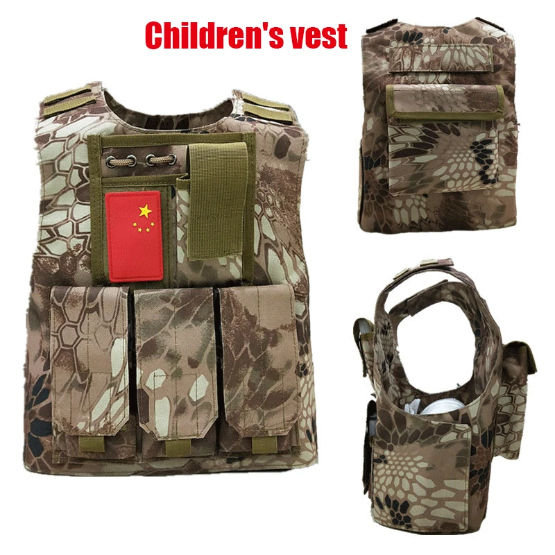 Child vest11 Спецназ, армейское Штурмовое снаряжение для взрослых и детей, Охотничья уличная одежда, Детский жилет CS, военный жилет, тактический жилет для страйкбола, боевой жилет - Цвет: Child vest11