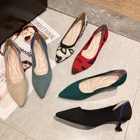 Ballet High Heels Women's 2021 New Spring Knitted Thin Heel Pointed Shallow Mouth Cat Heel Woven Shoes Flying Woven High Heels 1