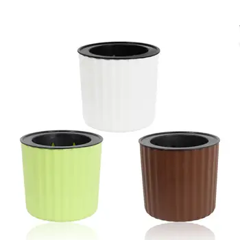 

Vertical Stripe Automatic Water Absorbing Lazy Flowerpot Plant Resin Hydroponic Potted Round Plastic Environmental Protection Po