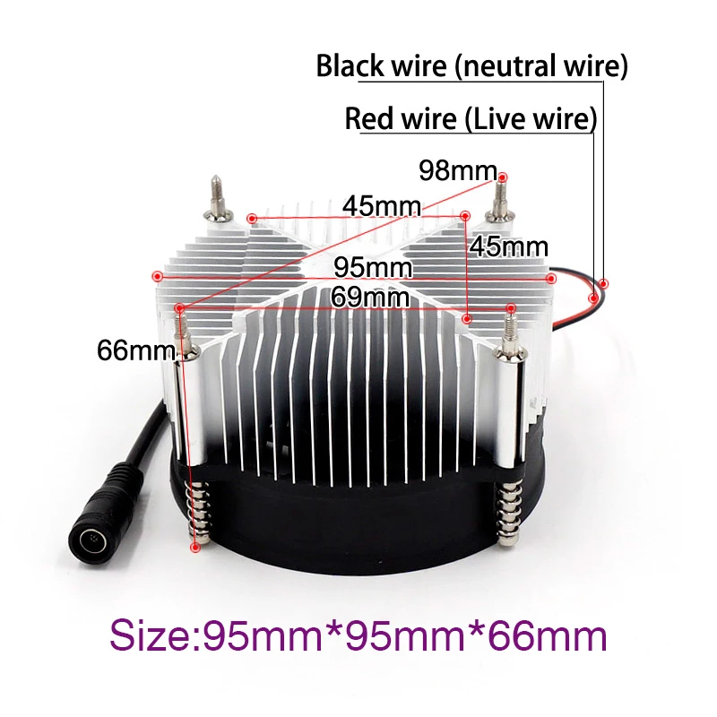 Большой вентилятор алюминиевый радиатор Вход AC 100-240 в 50-60 Гц ...