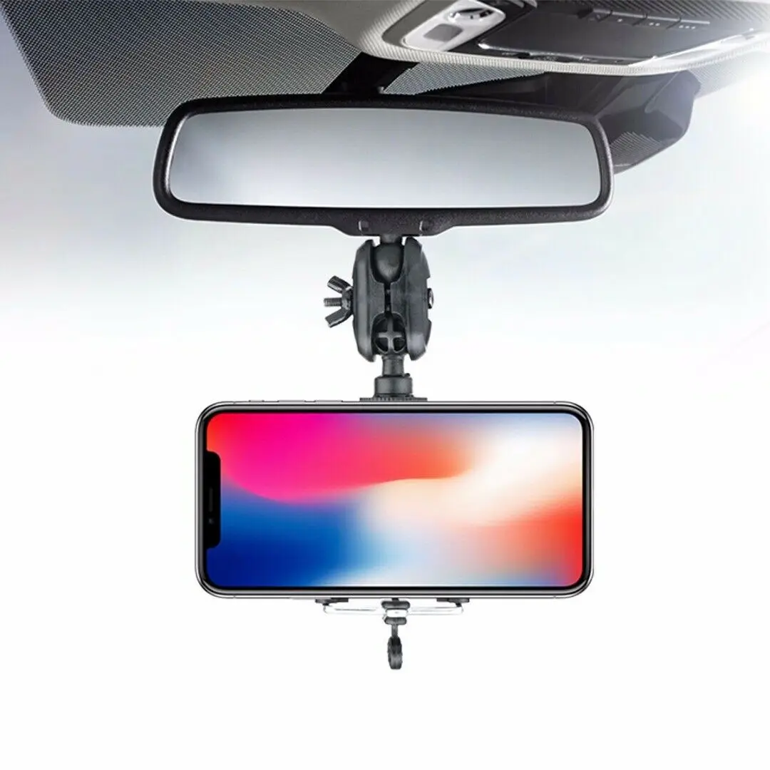 

Universal Car Rear View Mirror Mount Stand Holder Cradle Clip Kit For Cell Mobile Smart SmartPhone GPS