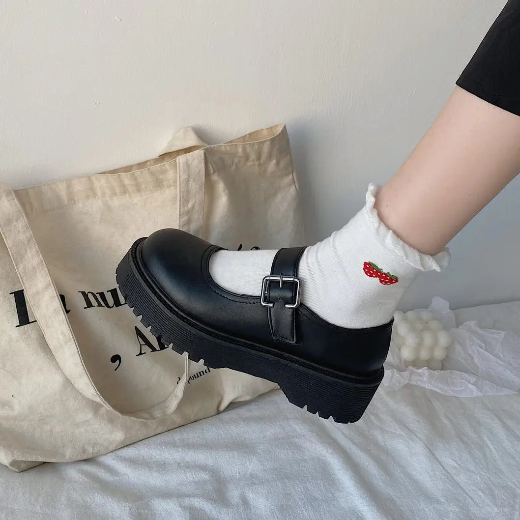 School Student Shoes University New Girls' Sweet Lolita Shoes JK Uniform Shoes Mary Jane Shoes Low Heel Women's Lolita Sneakers 3