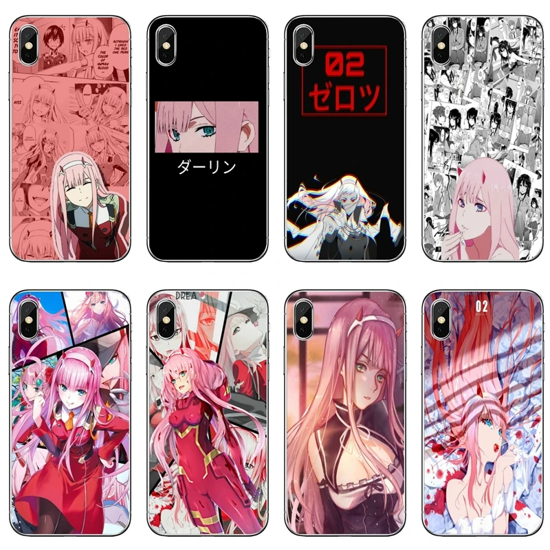 Чехол Zero Two 02 для телефона с аниме-аксессуарами iPhone 12 Mini 11 Pro Max XS XR X 8 7 Plus 6 6S 5 5S SE 2020 |