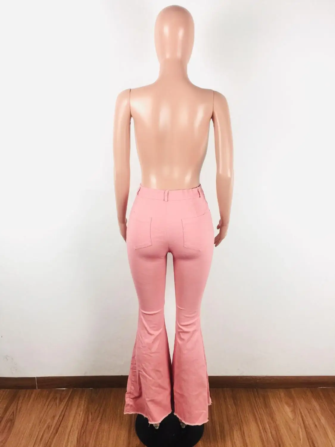 Adogirl джинсовые расклешенные брюки с высокой талией и отверстиями