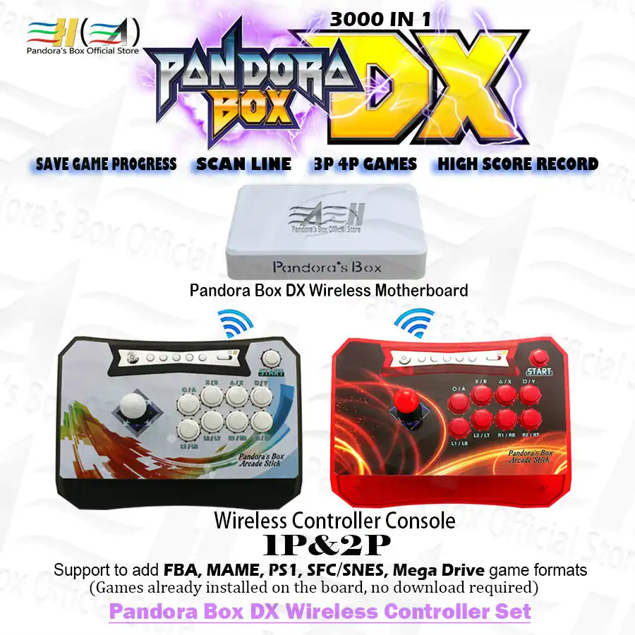 パンドラボックスdx 3000 で 1 ワイヤレスコンソールアーケードコントローラジョイスティックが 3 1080p 4p保存ゲーム進歩高スコア記録 3d Pandora Box 5 Pandora Boxzero Delay Arcade Aliexpress