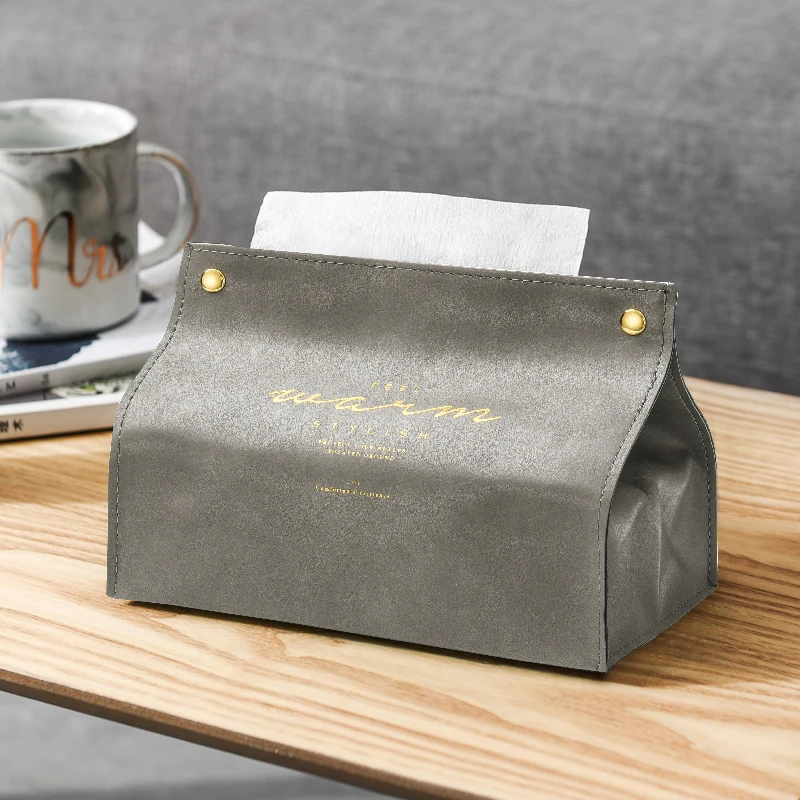 

High Quality Retro PU Leather Tissue Box Foldable Napkin Case Home Kitchen Paper Holder Storage Box Car Tissue Storage Boxes