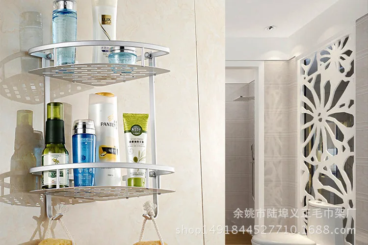 Alumimum Tripod Single Layer Corner Shelf Bathroom Triangular Storage Rack Manufacturers Wholesale