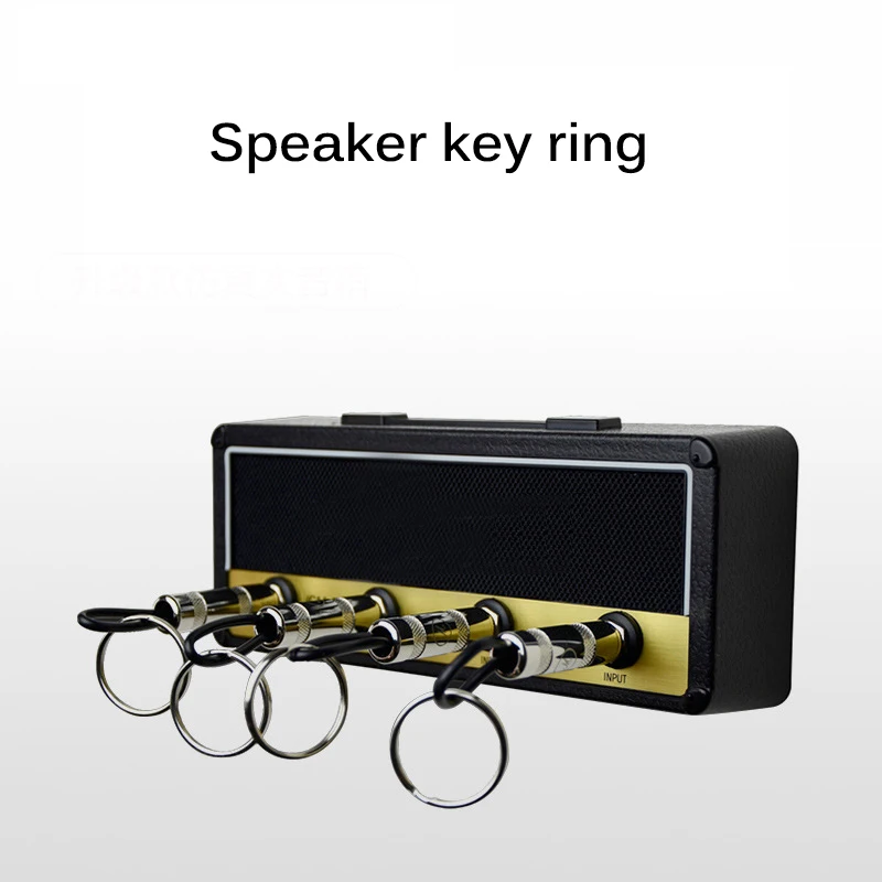 

2 in 1 Vintage shape Jack Rack Rock Style Vintage Speaker Shape Guitar Key Holder With Four Guitar Pug Key Chains rock style