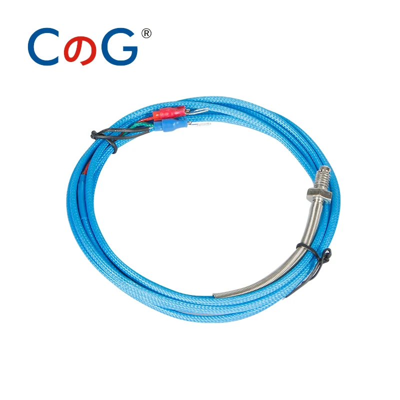 

CG M6 Screw Type Fiberglass sheath 1m 2m 3m 5m Thermocouple K J Temperature Sensor Cable for Industrial Temperature Controller