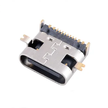 

10pcs/lot USB 3.1 Type-C Female Placement SMD DIP Connector USB Type C 16Pin SMT Socket for PCB design DIY high current charging