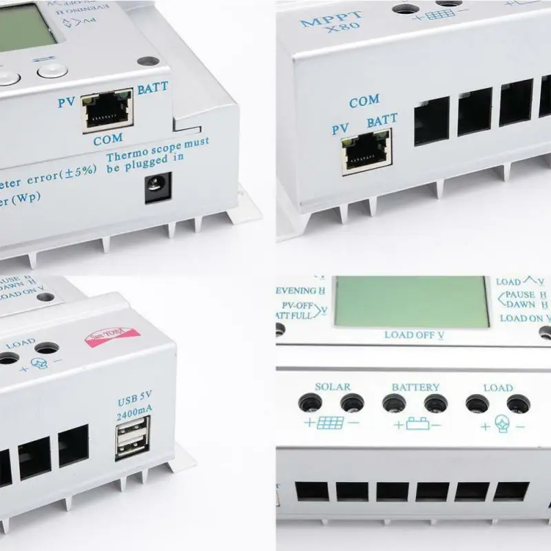 US $50.03 MPPT 8060A Solar Charge Controller 12V 24V Regulador Solar 80A for Max 48V Input with Light and Timer Control USB 5V Output