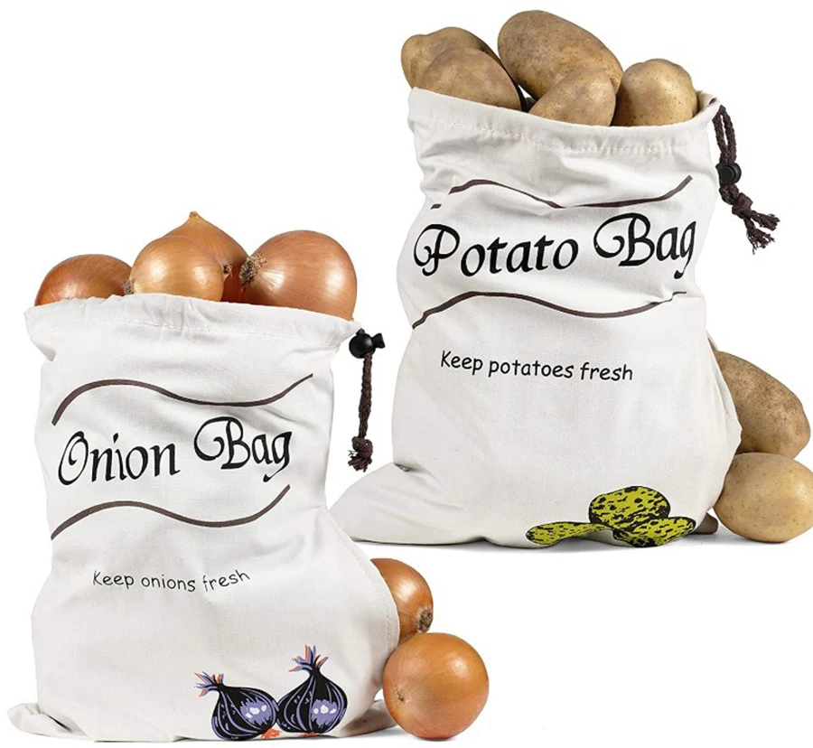 Canvas Potato Storage Bag Canvas Freshkeeping Bag Onion Potato