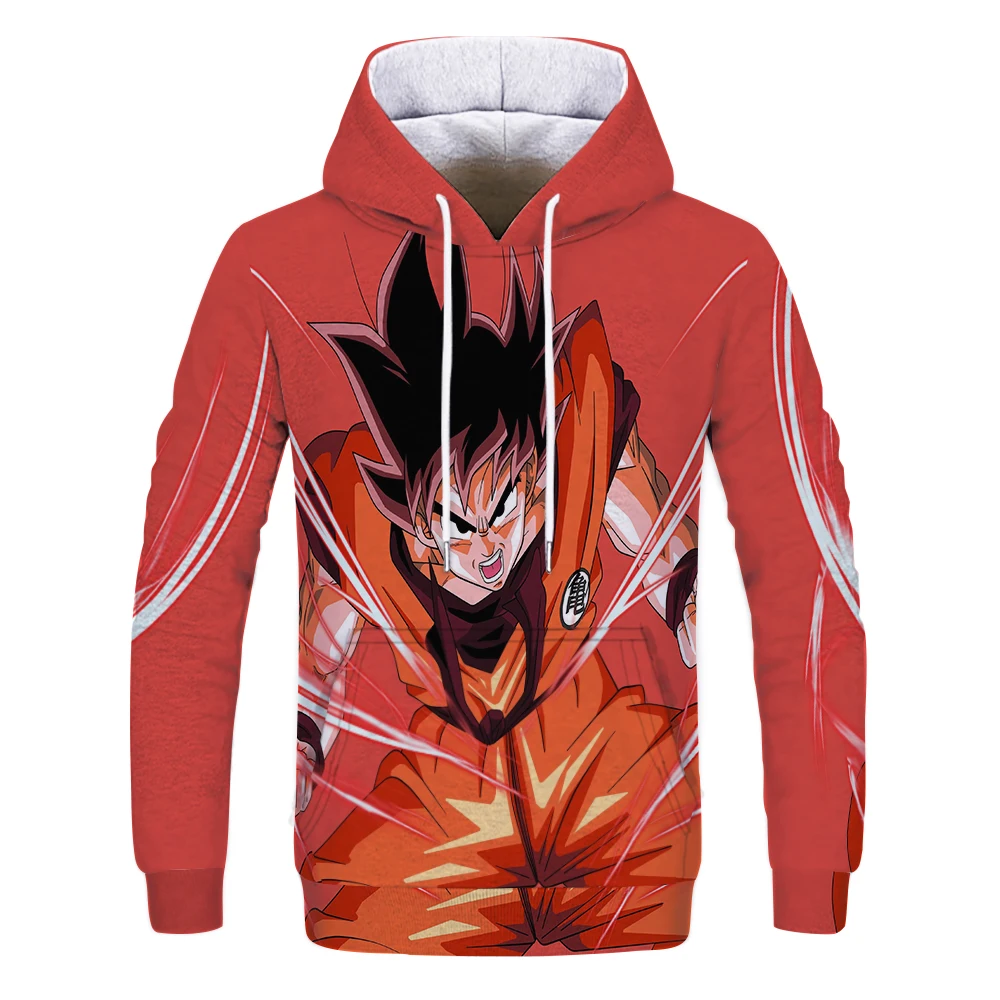 2019 Аниме Драконий жемчуг Толстовка Косплей 3d Супер Саян Z Dbz Сон Гоку карман