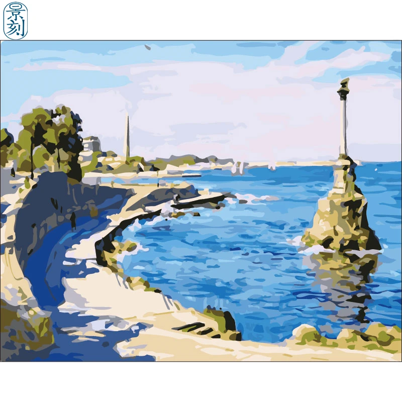 Город Light.40x50cm, Раскраска по номерам, сделай сам, wall Art, Гостиная украшения, пейзажи, рисунок, животных, с цветочным рисунком, с рисунком из мультфильма - Цвет: FB113